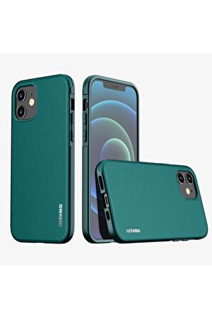 Wlons iPhone 12 Uyumlu Kılıf Mat Arka Yüzey Stil Sert Wlons Hill Kapak