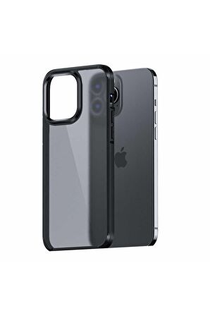 Wlons iPhone 12 Pro Max Uyumlu Kılıf Mat Parmak Izi Yapmayan Transparan Wlons H-Bom Kapak