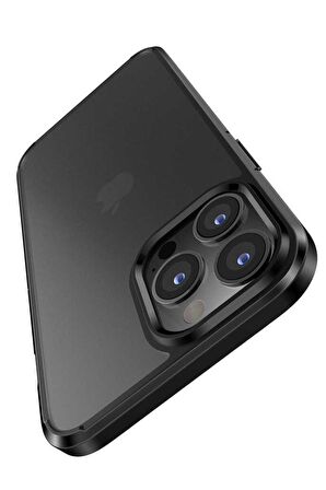 Wlons iPhone 12 Pro Max Uyumlu Kılıf Mat Parmak Izi Yapmayan Transparan Wlons H-Bom Kapak