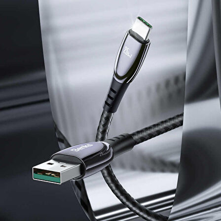 Benks D40 Type-C USB Kablo 5A 25W Hızlı Şarj Kablosu 2 metre Data Kablo 480 Mbps Kumaş Örgü