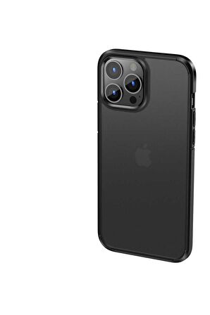 Wlons iPhone 13 Pro Uyumlu Kılıf Mat Parmak Izi Yapmayan Transparan Wlons H-Bom Kapak