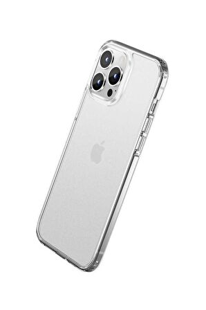 Wlons iPhone 13 Pro Uyumlu Kılıf Mat Parmak Izi Yapmayan Transparan Wlons H-Bom Kapak