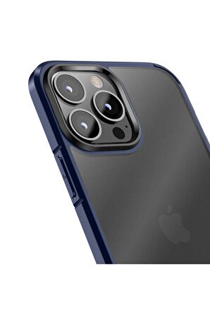 Wlons iPhone 13 Pro Max Uyumlu Kılıf Mat Parmak Izi Yapmayan Transparan Wlons H-Bom Kapak