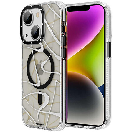 Apple iPhone 14 Plus Kılıf Magsafe Şarj Özellikli Youngkit Water-Ink Serisi Kapak