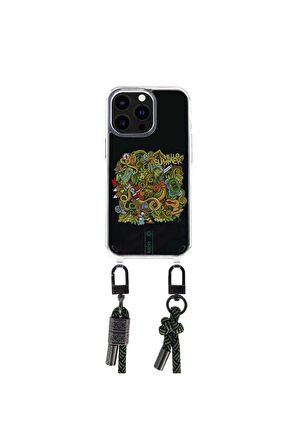 Apple iPhone 14 Plus Kılıf Kajsa Missy And Match Şeffaf Desenli Ip Askılı Kapak
