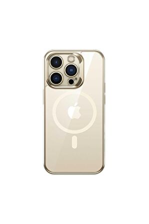 Benks Apple iPhone 14 Pro Magsafe Şarj Özellikli Premium Cam Arka Yüzey Benks Electroplated Kapak