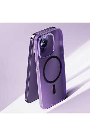 Benks Apple iPhone 14 Pro Uyumlu Max Uyumlu Kılıf Sararmayan Wireless Şarj Destekli Benks Yeni Seri Magnetik Haze Kapak