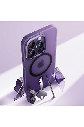 Benks Apple iPhone 14 Pro Uyumlu Max Uyumlu Kılıf Sararmayan Wireless Şarj Destekli Benks Yeni Seri Magnetik Haze Kapak