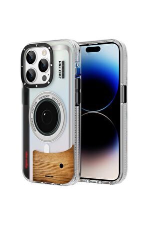 YoungKit iPhone 14 Pro Max Uyumlu Kılıf Magsafe Şarj Özellikli Lens Figürlü Youngkit Art Film Serisi Kapak