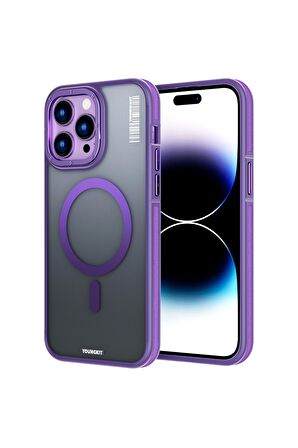 YoungKit iPhone 14 Pro Max Uyumlu Kılıf Magsafe Şarj Özellikli Youngkit Rock Sand Serisi Kapak