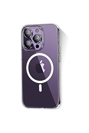 Wlons Apple iPhone 14 Pro Uyumlu Kılıf Magsafe Şarj Özellikli Transparan Sert Pc Wlons Pita Kapak