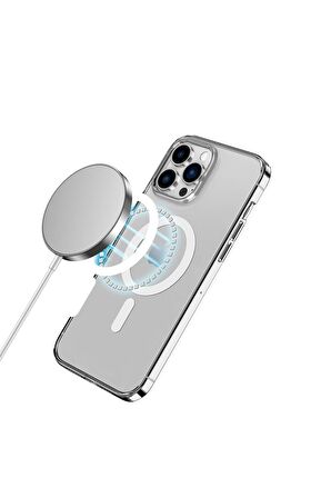Wlons Apple iPhone 14 Pro Uyumlu Kılıf Magsafe Şarj Özellikli Transparan Sert Pc Wlons Pita Kapak