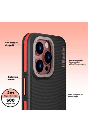 YoungKit iPhone 14 Pro Max Uyumlu Kılıf Magsafe Şarj Özellikli Youngkit 600D Kevlar Kapak