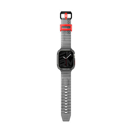 Watch 44mm Kordon SkinArma Saido Sert PC Kasa Koruyuculu Silikon Strap Kayış Füme