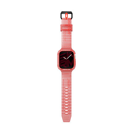 Watch 44mm Kordon SkinArma Saido Sert PC Kasa Koruyuculu Silikon Strap Kayış Kırmızı