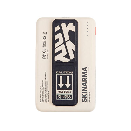 Magsafe Powerbank SkinArma Spunk Wireless Şarj ve PD Hızlı Şarj Özellikli 15W 5000mAh Krem