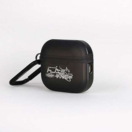 Airpods Pro 2 Uyumlu Kılıf SkinArma Transparan Mat Tasarım Kinzoku Kılıf Siyah