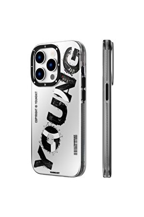 YoungKit iPhone 14 Pro Uyumlu Kılıf Magsafe Şarj Özellikli Yazı Temalı Youngkit Mechanic Serisi Kapak