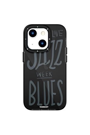 YoungKit iPhone 13 Uyumlu Kılıf Şeffaf Renkli Yazı Temalı Tasarım Youngkit Jazz Serisi Kapak