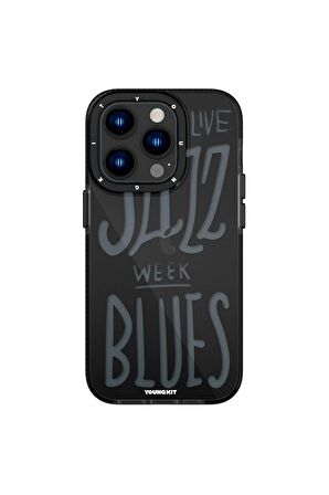 YoungKit iPhone 14 Pro Max Uyumlu Kılıf Şeffaf Renkli Yazı Temalı Tasarım Youngkit Jazz Serisi Kapak