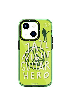 YoungKit iPhone 14 Uyumlu Kılıf Şeffaf Renkli Yazı Temalı Tasarım Youngkit Jazz Serisi Kapak