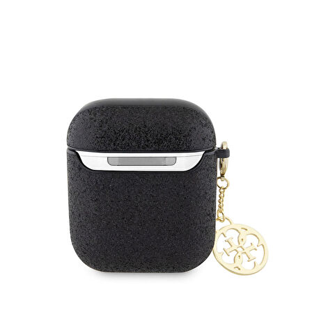 Airpods Uyumlu Kılıf GUESS Glitter 4G Charm Exclusive Tasarım