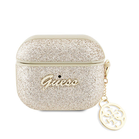 Airpods 3. Nesil Uyumlu Kılıf GUESS Glitter 4G Charm Exclusive Tasarım