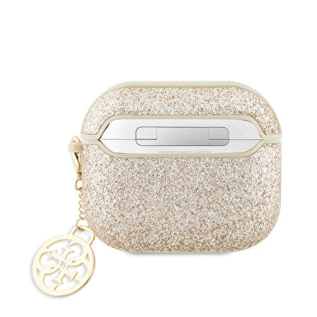 Airpods 3. Nesil Uyumlu Kılıf GUESS Glitter 4G Charm Exclusive Tasarım