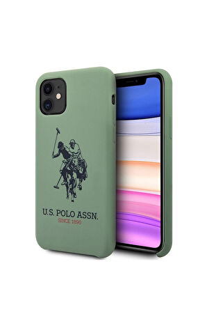 Apple iPhone 11 Uyumlu Kılıf U.S. POLO ASSN. Silikon Büyük Logo Dizayn Kapak Yeşil