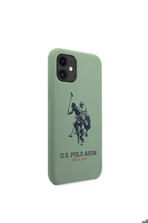 Apple iPhone 11 Uyumlu Kılıf U.S. POLO ASSN. Silikon Büyük Logo Dizayn Kapak Yeşil