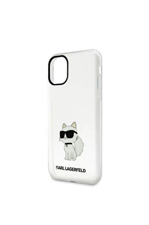Apple iPhone 11 Uyumlu Kılıf Karl Lagerfeld Transparan Choupette Dizayn Kapak