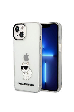 Apple iPhone 14 Uyumlu Kılıf Karl Lagerfeld Transparan Choupette Dizayn Kapak