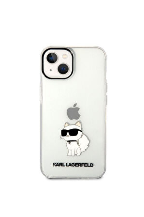 Apple iPhone 14 Uyumlu Kılıf Karl Lagerfeld Transparan Choupette Dizayn Kapak