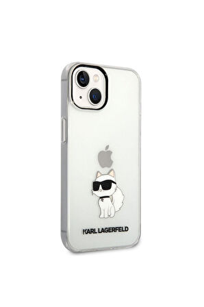 Apple iPhone 14 Uyumlu Kılıf Karl Lagerfeld Transparan Choupette Dizayn Kapak