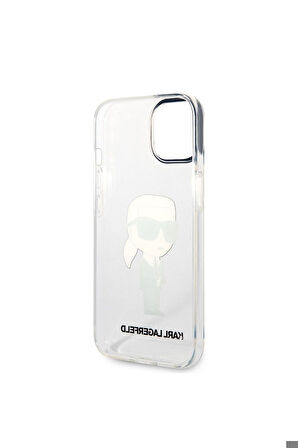 Apple iPhone 14 Uyumlu Kılıf Karl Lagerfeld Transparan İkonik Karl Dizayn Kapak