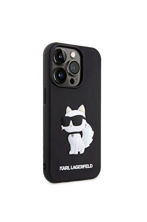 Apple iPhone 14 Pro Max Uyumlu Kılıf Karl Lagerfeld 3D Rubber Choupette Dizayn Kapak