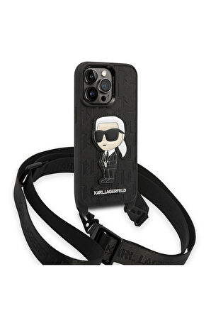 Apple iPhone 14 Pro Uyumlu Kılıf Karl Lagerfeld Boyun Askılı Karl Dizayn Kapak