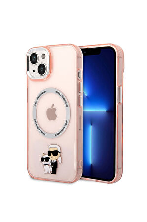 Apple iPhone 14 Uyumlu Kılıf Karl Lagerfeld Magsafe Şarj Özellikli K&C Dizayn Kapak