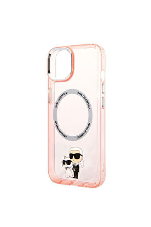 Apple iPhone 14 Uyumlu Kılıf Karl Lagerfeld Magsafe Şarj Özellikli K&C Dizayn Kapak