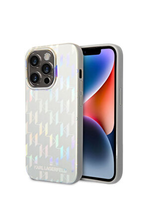 Apple iPhone 14 Pro Max Uyumlu Kılıf Karl Lagerfeld Hologram Dizayn Kapak