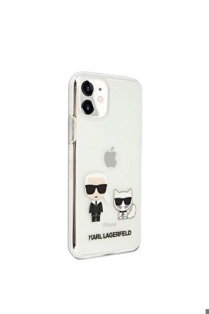 Apple iPhone 11 Uyumlu Kılıf Karl Lagerfeld Sert TPU K&C Dizayn Kapak Renksiz