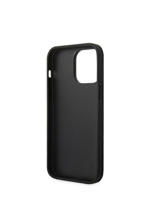 Apple iPhone 14 Pro Max Uyumlu Kılıf Karl Lagerfeld PU Suni Deri Şerit Dizayn Kapak