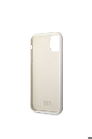 Apple iPhone 11 Uyumlu Kılıf Karl Lagerfeld Silikon Karl Dizayn Kapak Beyaz