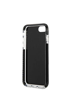 Apple iPhone SE 2020 Uyumlu Kılıf Karl Lagerfeld Kenarları Siyah Silikon K&C Dizayn Kapak Siyah