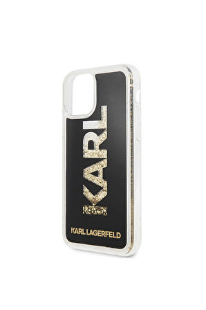 Apple iPhone 11 Uyumlu Kılıf Karl Lagerfeld Sıvılı Simli Logo Dizayn Kapak