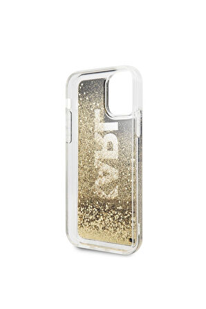 Apple iPhone 11 Uyumlu Kılıf Karl Lagerfeld Sıvılı Simli Logo Dizayn Kapak