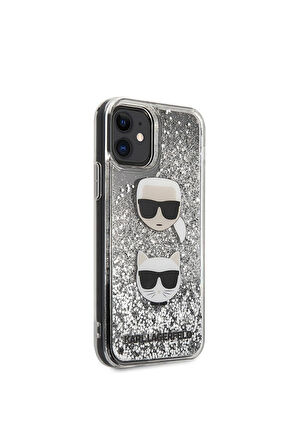 Apple iPhone 11 Uyumlu Kılıf Karl Lagerfeld Sıvılı Simli K&C Dizayn Kapak