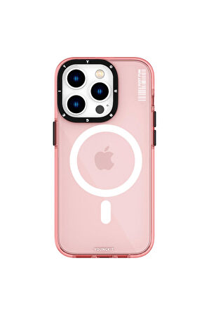 YoungKit iPhone 14 Pro Max Uyumlu Kılıf Magsafe Kablosuz Şarj Özellikli Youngkit Crystal Color Serisi Kapak
