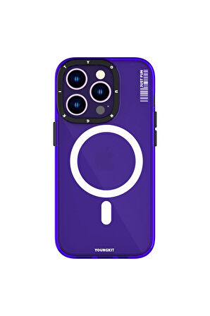 YoungKit iPhone 14 Pro Uyumlu Kılıf Magsafe Kablosuz Şarj Özellikli Youngkit Crystal Color Serisi Kapak