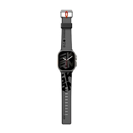 Watch 42mm Uyumlu Kordon Skinarma Spunk Serisi PU Deri Strap Kayış Gri